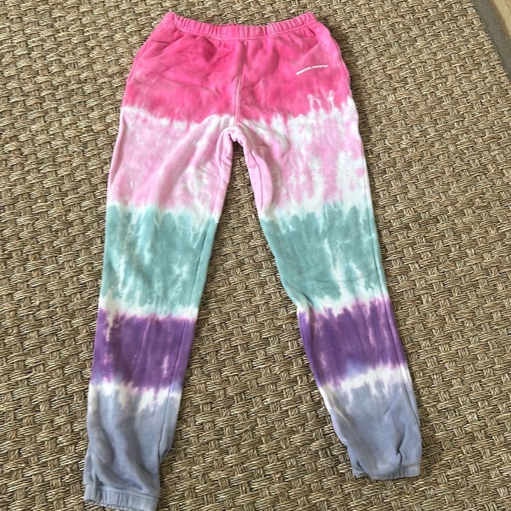 Spiritual Gangster tie die rainbow sweatpants